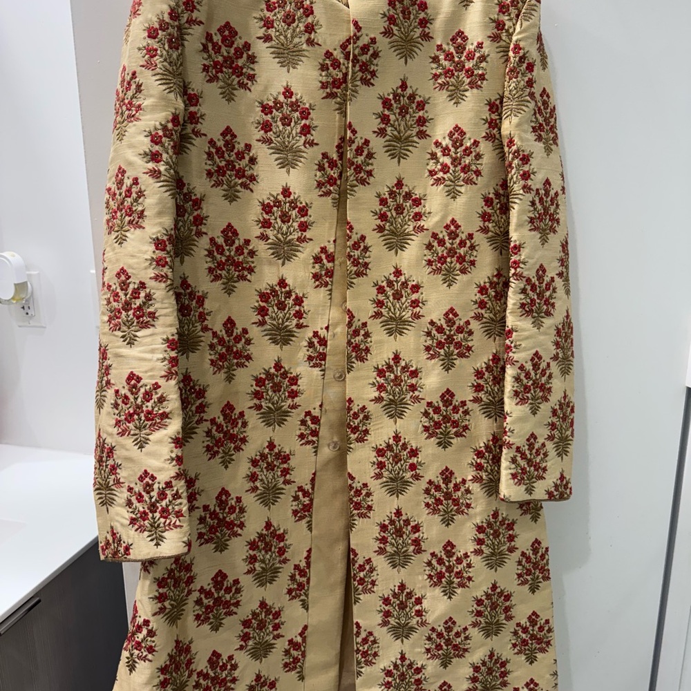 Elegant Floral Embroidered Sherwani